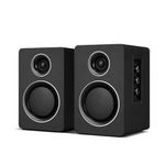 ZQMMSPK Active Bookshelf Speakers, 60W Computer Speaker with 3 Inch Carbon Fiber Woofer, External TV Speakers With Bluetooth 5.3, USB-C, AUX/RCA Input for PC/Turntable - Black Stereo Set