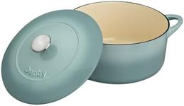 Denby - Pavilion Blue Cast Iron Casserole Dish - Dutch Oven, Oven Safe Pot, Enamelled - 26cm, 5.4L Capacity - Round