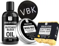 Virginia Boys Kitchens Butcher - Block Oil - no Mineral Oil - Food Grade Conditioner and Oil - Use for Wooden Cutting Boards - Full Size Wax and Oil and Wax Applicator and Soap - Gift Packaging