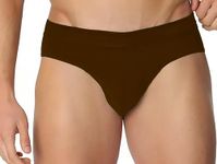 PandaWears Reg/Plus Size Brief - Stretch Fit (in, Alpha, 6XL, Plus, Bio Coffee Brown)