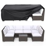 BROSYDA Patio Furniture Set Cover Waterproof, Heavy Duty 600D Funiture Covers for Outdoor Sectional Sofa Set Wicker Rattan Table Chair Rectangular 108"X82"X28"