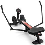 Lanos Hydraulic Adjustable Resistance Rowing Machine with LCD Screen, Molded Seat Gliding, Pivoting Footplates, and Easy Grip Armbars for Home