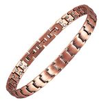 MagVIVACE Men Pure Copper Anklet, Magnetic Ankle Bracelet with 3500 Gauss Magnets(CAC-0001W-26)