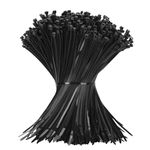 Armpow 12 Inch Zip Ties Black 1000 PCS, 60 Lbs- Heavy Duty Tensile Strength, Nylon PA66 UV Resistant Cable Ties for Indoor and Outdoor Use - Ideal for object bundling and fastening