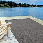 THE RUGS Outdoor Rug – Weather & UV Resistant Outdoor/Indoor Area Rugs - Durable Rugs for Patio, Deck, Garden, Kitchen, Bathroom or Living Room - Dark Grey, 80 x 150 cm