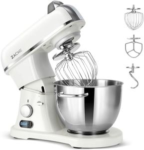 ZACME 8.4QT Commercial Stand Mixer 800W with NSF Certified and Aluminum Die Casting, Mixers Kitchen Electric Stand Mixer with Stainless Steel 8L Bowl, Dough Hook, Whisk and Beater, Porcelain