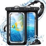 JETech Waterproof Phone Pouch, Water Proof Case for iPhone 15 14 13 12 Pro Max Plus, for Samsung Galaxy S24 S23 Ultra and Others up to 7.2 Inch, IPX8 Dry Bag with Lanyard, 2 Pack (Black+Black)