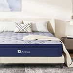 Avenco Mattress Queen, 12 Inch Queen Mattress Hybrid, Medium Firm Queen Mattress in a Box for Pressure Relief and Sound Sleep, Wrapped Coils and CertiPUR-US Foam, Soft Breathable Fabric