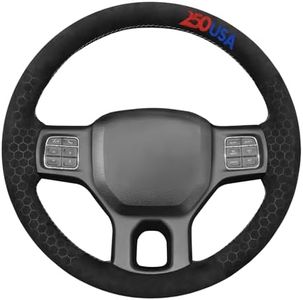 MEWANT USA 250th Anniversary Embroidered Hand-Stitched Steering Wheel Cover Custom Fit for Dodge RAM 1500 2012-2018/1500 Classic 2019-2023/2500 2012-2018/3500 2012-2018/5500 2012-2018