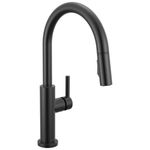 Delta Faucet Nicoli Kitchen Faucet with Pull Down Sprayer, Matte Black Kitchen Sink Faucet, Modern Kitchen Faucet, Kitchen Faucet with Sprayer, Single Hole Kitchen Faucet, Matte Black 19867LF-BL