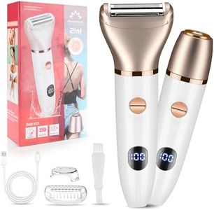 Karrte 2-in-1 Women Electric Shaver Dual Head Bikini Trimmer, Electric Razor for Face Legs Underarms, Wet and Dry Cordless Painless Hair Removal White