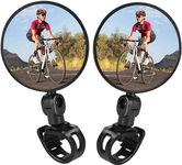 MABRON New Bicycle Motorcycle Rear View Mirror 360 Degree Rotable for All Handlebar for Cycling Road Side Mounting Convex Mirror - 1 Pair