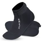 XUKER Sand Proof Beach Volleyball Socks Anti Slip Quick Dry Water Socks Swim Dive Socks for Sand Beach Soccer Tennis, Black M