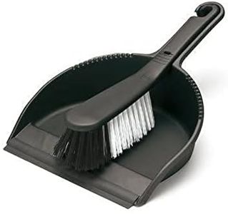 Addis 505874 Dustpan and Stiff Brush Set, Black,22.5 x 31.5 x 11 cm