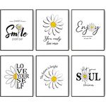 HoozGee Inspirational Wall Art Print Daisy Flower Motivational Wall Art Decor Office Bedroom Wall Decor Positive Quotes & Sayings Daily Affirmations Poster Prints (8"x10" UNFRAMED)