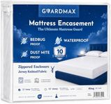 Guardmax Zippered Mattress Encasement - King Size - 100% Waterproof and Bed Bug Proof Mattress Protector - 6 Sided Absorbent Mattress Cover - Bed Sheet is Soft, Breathable, and Hypoallergenic.