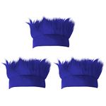 Beistle 3 Piece Blue Hairy Headband Hats, Troll Hair Costume Accessories For Halloween, School Spirit Headwear