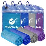 YQXCC 4 Pack Cooling Towel (40"x12") Cool Cold Towel for Neck, Microfiber Ice Towel, Soft Breathable Chilly Towel for Yoga, Golf, Gym, Camping, Running, Workout & More Activities