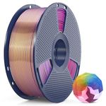 SUNLU PLA+ Silk Filament, Four-Color Shiny PLA Plus 3D Drucker Filament 1.75mm, 360° Spin Unveils Varied Colors, 1KG Spool, Silk Quadruple Color(Gold Purple Red Blue)