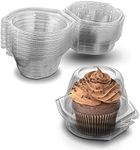 MT Products Clear PET Plastic Single Jumbo Hinged Cupcake, Muffin, Cupcake Holder, Individual Cupcake Containers or Roll Hinged Container - (15 Pieces)