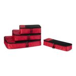 Amazon Essentials 4-Piece Packing Cubes Travel Accessories Set, Luggage Organizer with Double Zipper, Mesh Top, Polyester, Small/Medium/Large/Slim, Red (Previously Amazon Basics)