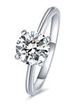 Mejewri Moissanite Engagement Rings 925 Sterling Silver Rings Promise Wedding Rings for Women 2ct N1/2