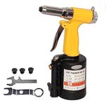 Hellaro Industrial Riveters Air Pneumatic Riveter Gun Rivets 2.4mm 3.2mm 4mm 4.8mm 3 Air Claws Riveting Pull Tools Heavy Duty Fast Hitting Rivet Gun