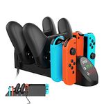 FastSnail Charging Dock Compatible with Nintendo Switch Pro Controllers and for Joy Cons & OLED Model for Joycon,Multifunction Charger Stand for Switch with 2 USB 2.0 Plug and 2.0 Ports