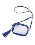 Yarnic Clear Bag Stadium Approved, PVC Clear Crossbody Purse Small Clear Crossbody Bag with Adjustable Shoulder Strap, Blue, Casual