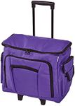 Large Sewing Machine Trolley Bag on Wheels in a Durable Purple Fabric, 47 x 38 x 24cm, Birch 006105/P