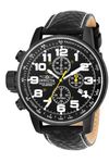 Invicta Leather I-Force Men's Wrist Analog Watch Stainless Steel Quartz Black Dial - 3332