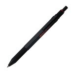 Rotring 600 3-in-1 Multicolor Pen and Mechanical Pencil, Black Barrel, Brass Mechanism, Fine Point Tips, Hexagonal Barrel, Metal Knurled Grip