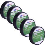 ADHES Professional Electrical Tape Black, 5 Pack, 0.75 inch x 65.6 feet, Waterproof & Weather Resistant Electric Tape Ideal for Contractors & Electricians, Indoor&Outdoor