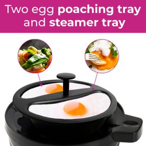 Neo 3-in-1 Electric Egg Cooker – Boiler, Poacher & Omelette Maker, Black/Silver