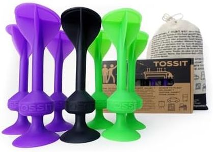 TOSSIT Game Suction Cup Darts, Toss Game Perfect Family and Party, Silicone Throwing Game for Backyard, Indoor and Outdoor Fun, Starter Pack, Purple Green