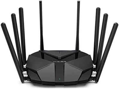 Mercusys AX6000 8-Stream Wi-Fi 6 Router, Wired/ Wireless, Dual Band, 2.5 Gbps Multi-Gig Port, 6 Gbps, 160 MHz, Quad-Core 1.6 GHz, MU-MIMO, OFDMA, 8 High-Gain Antennas, WPA3, Parental Control (MR90X)