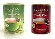 Royal Chai Cardamom Unsweetened 400g and Masala Unsweetened 400g - Premium Instant natural Tea