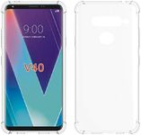 USTIYA for LG V40 / LG Storm Case Clear TPU Four Corners Cover Transparent Soft funda