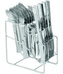 Parage Fantasy Stainless Steel Cutlery Set - Set of 25 (Contains: 6 Table Spoons, 6 Tea Spoons, 6 Forks, 6 Knives, 1 Stand), Silver