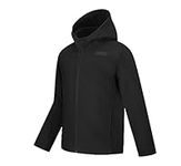 SNOTEK X-SERIES Kids Softshell Windbreaker- Fleece-lined Fall/Spring Jacket with Large Front Pockets for Boys and Girls (Black, Medium)