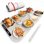Food Warming Mat, iTRUSOU 27.6x16'' Electric Warming Tray with 7 Temp-Settings, 1-99h Flexible Timer, Switchable °F/°C, Rollable Food Warmer Keep Food Warm at Buffet, Party, Sabbath, Daily Use