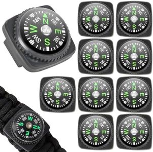 Proberos® Wrist Compass Set for Directions, 24mm Base Mount Compass Compatible with 21mm Strap, High-Precision Outdoor Hiking Camping Travel Compass Pack of 10