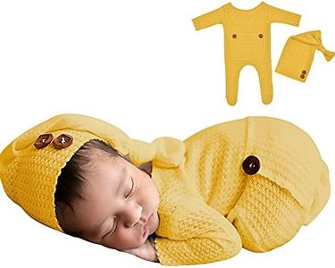 Winmany Baby Crochet Knit Photo Photography Prop Outfits, Newborn Photo Prop Romper Hats Costume Accessories for 0-2 Month