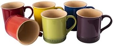 Chasseur Macaron Vivid Mug Set, Bordeaux/Red/Yellow/Apple/Blue/Plum (Pack of 6)