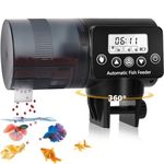 Automatic Fish Feeder Food Dispenser : Programmable Auto Fish Feeder for Aquarium - 200ML Timer Feeder with LCD Display for Weekend Vacation Working