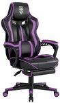 Vonesse Purple Gaming Chair with Footrest Reclining Computer Gaming Chair High Back Gamer Chair with Massage Gaming Chair Big and Tall Gaming Chairs for Adults(Purple/Black)