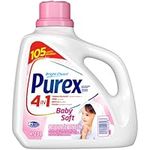 Purex 2582205 Purex Baby Soft, Hypoallergenic Liquid Laundry Detergent, 4.23L, 105 Loads, Blue