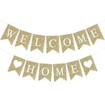 Bicuces Welcome Home Banner Welcome Home Party Decorations Welcome Back Banner We Missed You So Much Banner Gold Glitter Welcome Home Decorations for Family Party Military Returning Party Supplies