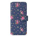 32nd Floral Series 2.0 - Design PU Leather Book Wallet Case Cover for Motorola Moto G8 Power, Designer Flower Pattern Wallet Style Flip Case With Card Slots - Vintage Rose Indigo