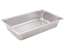 Standard Stainless Steel Full-Size Steam Table Pan - 4" Deep (24 gauge), Set of 6